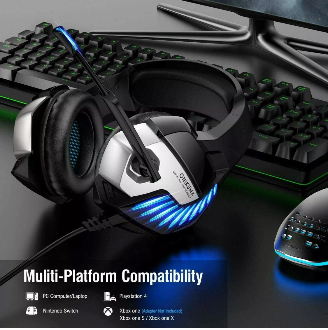 Onikuma Gaming Headphone Blue