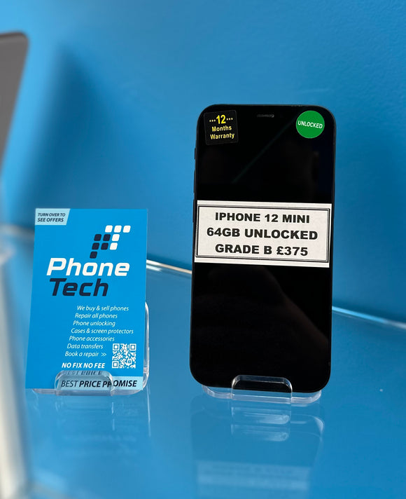 IPHONE 12 MINI 64GB GRADE B BLACK – Phone Tech